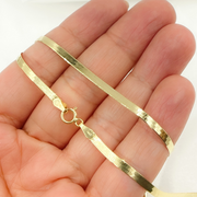 14k Solid Yellow Gold Herringbone Chain